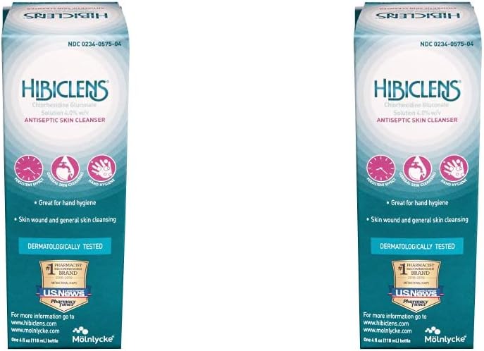 Hibiclens &ndash; Antimicrobial and Antiseptic Soap and Skin Cleanser &ndash; 4 oz &ndash; for Home and Hospital &ndash; 4% CHG Pack of 2