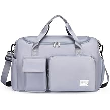 Personalized Large Capacity Gym Bag Custom Embroidered Sports Duffel with Name & Logo, Multiple Color Options, Travel & Workout Training Bag Grey