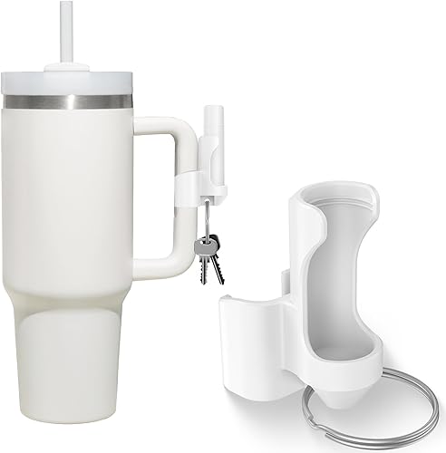 Miniatura 1 de K TOMOTO Chapstick - Soporte para llavero 2 en 1, accesorio de bálsamo labial para vaso Stanley de 40 onzas, color blanco