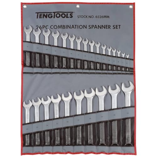 Teng Tools 26 Piece 12 Point Metric Combination Wrench Set (6MM - 32MM) - 6526MM, Silver