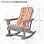 Sundale Outdoor Adirondack Rocking Chair with Cushion, HDPE Patio Plastic All Weather Adirondack Rocker, Water Resistant for Outside, Garden, Pool, Yard, Grey