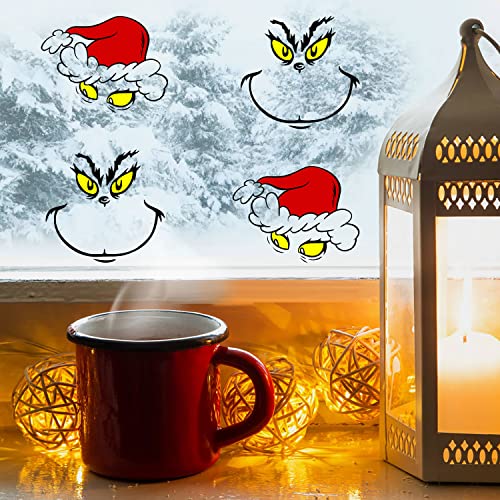 24 Pcs Face Stickers For Ornaments, Christmas Decorations Face Decals For Christmas Ball Vinyl Sticker, Cartoon Diy Decals Waterproof Christmas Decor For Home Holiday Party Supplies 2 Styles #TOP6