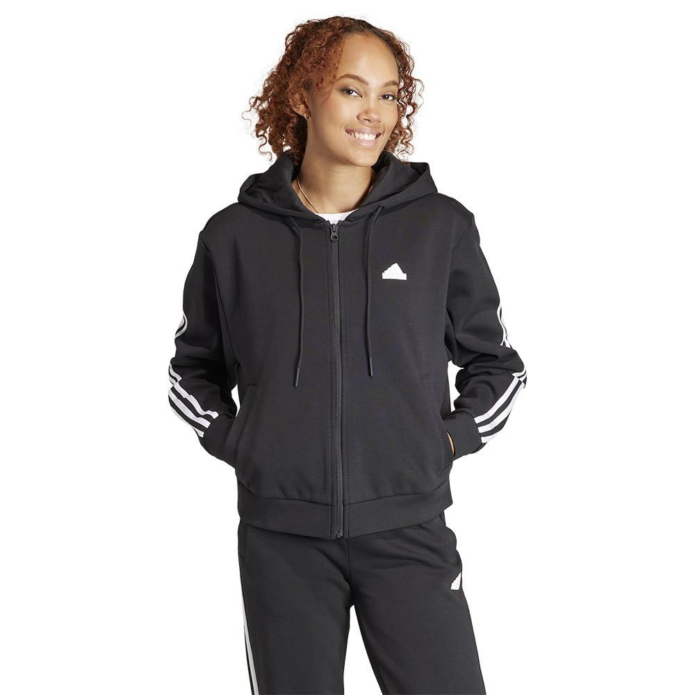 Adidas Women Track Tops | W Fi 3S Fz Hd | Black | in black