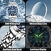 OLEVS Mens Watches Big Face Silver Stainless Steel Chronograph Watch Men Classic Blue Roman Numerals Dial Analog Quartz Men's Watch Luxury Diamond Luminous Waterproof with Date Watches for Men #4