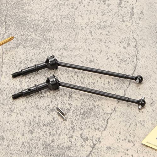 RCAWD 2X #45 Steel CVD Driveshaft Set Complete for Losi 1-10 22S 2WD No Prep Drag Car Upgrade Parts (Black)