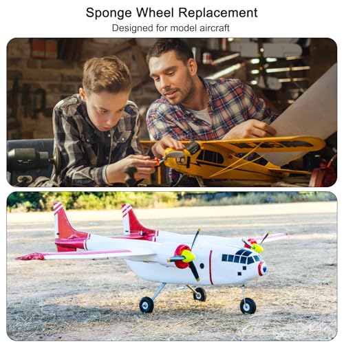 Ruedas de avión RC de esponja para maquetas de bricolaje de 7.6 cm, paquete de 4 piezas 4
