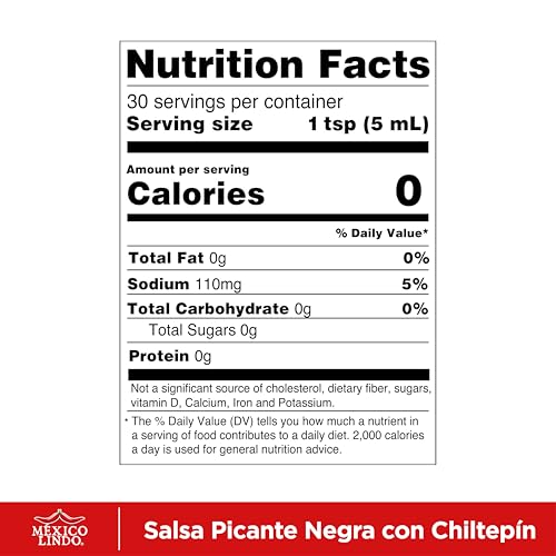 Image of Mexico Lindo Picante Negra Xxxtra Hot Sauce | Scoville Unit Level 80,000 | Sugar Free | 5 Fl Oz Bottles (Pack of 12)