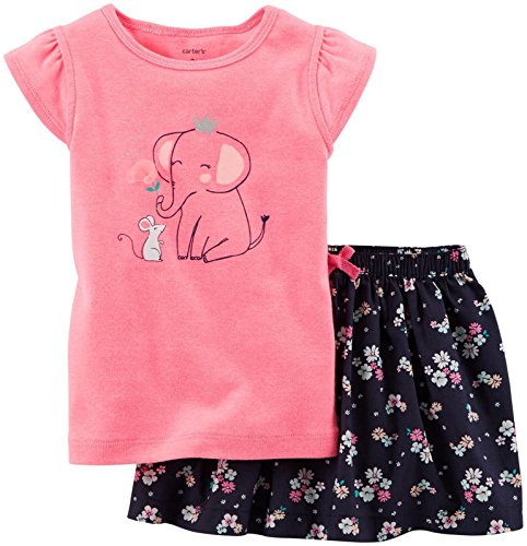 Ensemble 2 pièces Carter's bébé fille rose fuchsia vêtement jupe 3 mois