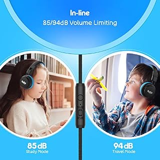 Gorsun e92v Casque Audio, 85 DB Volume Limited (Bleu) - Les Beatles, Paul McCartney, John Lennon, RIngo Starr, George Harrison Gorsun e92v Casque Audio, 85 DB Volume Limited (Bleu) – Image 2