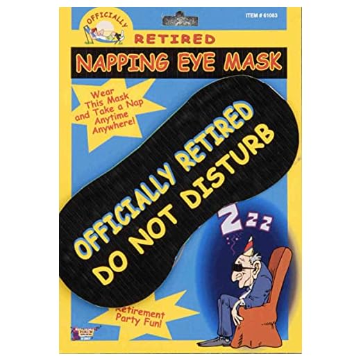 Forum Novelties Officially Retired Retirement Party Do Not Disturb Napping Eye Mask Gag Gift