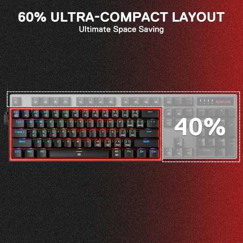 Image of Redragon CB201 Gaming Keyboard & Mouse Combo, 61 Keys K617 Wired RGB Gaming Keyboard and 8000 DPI Wired M612 Gaming Mouse Bundle, Black