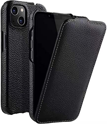 Étui iPhone 14 Plus antichoc à rabat vertical anti-rayures couleur Svart
