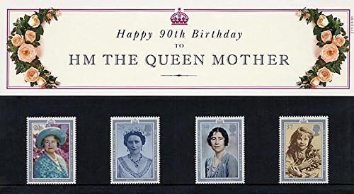 1990 HM The Queen Mother - 90th Birthday Presentation Pack PP182 (printed no. 210) - Royal Mail Stamps