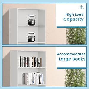 GRUSIGN 71" Tall 6-Tier Bookshelf, Large Open Display Bookcase with Ample Storage, Floor Standing Book Shelf for Living Room, Home Office, Bed Room, White — photo 5 of 6