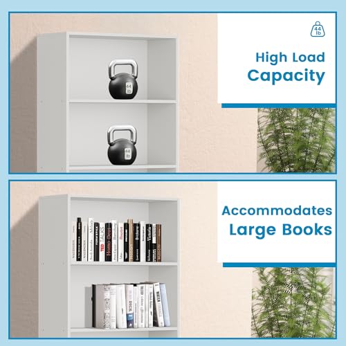 Image of GRUSIGN 71 inch Tall 6-Tier Bookshelf, Large Open Display Bookcase with Ample Storage, Floor Standing Book Shelf for Living Room, Home Office, Bed Room, White