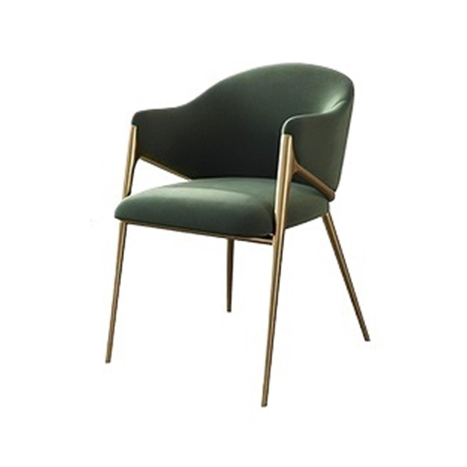 T2H9B5V4G8 Dining Chairs Accent Chairs, Dining with Barrel Backrest and Metal Leg, Faux Fur Armchairs Upholstered, Living Room(Green)