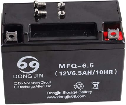 MFQ-6.5 12V 6.5Ah AGM Sealed Lead Acid Rechargeable Battery for Dirt Bike Motorcycle Powersports Lawn Mower Mini Bike