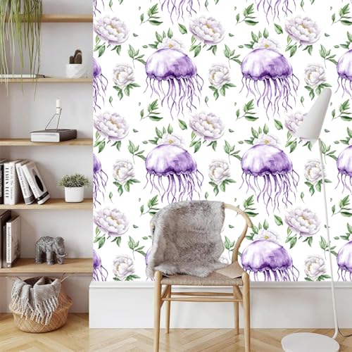 Papier peint repositionnable pivoine mat pour masquer les défauts d'un mur - 3