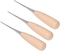 Vista 1 de Punzón de cuero para bricolaje, 3 piezas de punzón de cuero con mango de madera, juego de herramientas de perforación de cuero para reparar