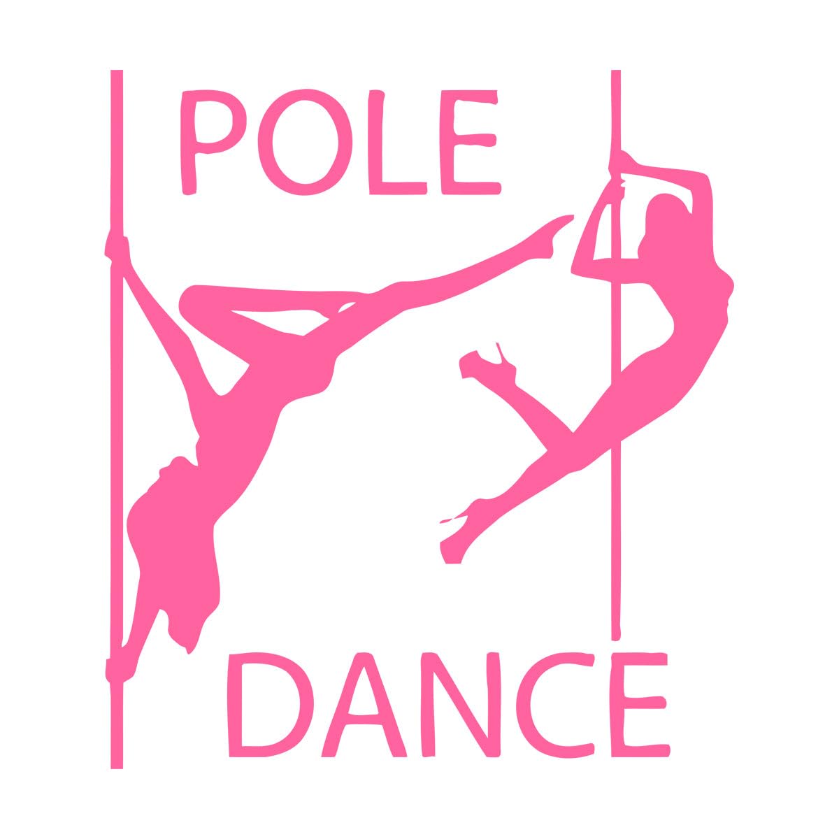 Dance Studio Vinyl Wall Decall Pole Dance Sexy Girls with No Clothes Passion Dancer Art Mural BAR Large - 67x75cm