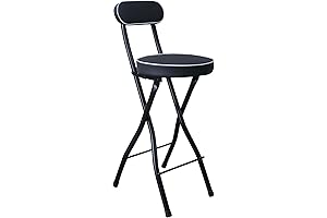 UWEAR Tall Folding Bar Stool with Back