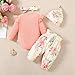 Yvowming Newborn Infant Baby Girl Clothes Outfits Rib Romper Floral Pants with Headband Winter Clothing Set