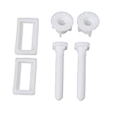 White Toilet Seat Hinge Bolts Screw Nuts Rectangular Shaped Repair Tool Pack of 2 by Emptty