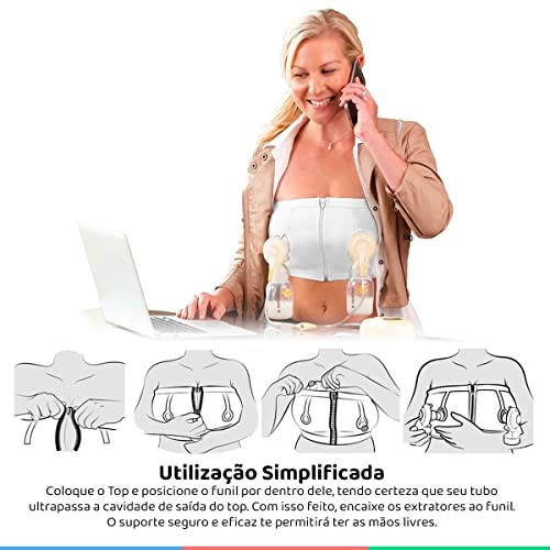 MEDELA Bustier Easy Expression Branco – Extração Com Mãos Livres – Tamanho P Medela Branco Pequeno