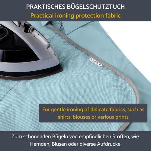 lamodo® - Bügelbrettbezug 120x40 für Dampfbügeleisen aus 100% Baumwolle mit extra Dicker Polsterung inkl. Bügeltuch - Gummizug und Spannern + Bügeltipps - M - Image 4