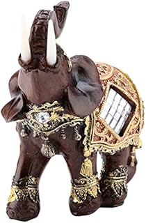 Elephant Statue, Feng Shui Resin Elephant Ornament Lucky Wealth Figurine for Home Office Decoration Birthday House Warming Gift(M)