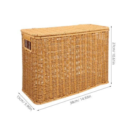 Panier de rangement tressé avec couvercle pour ranger les petits espaces - 4