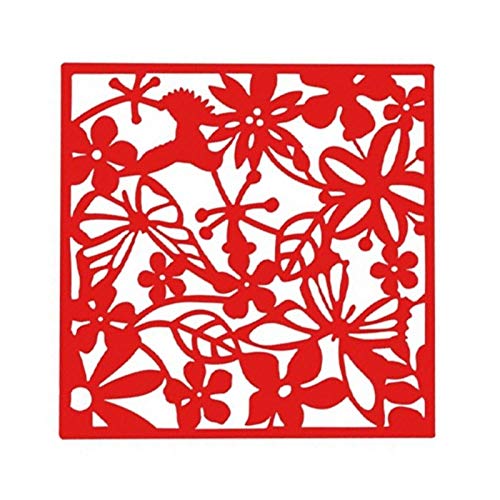Paravent de séparation au design ajouré fleur et oiseau pour la maison - 5