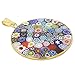 Glass Of Venice Murano Glass Millefiori Pendant in Gold-Plated Frame 1-1/4
