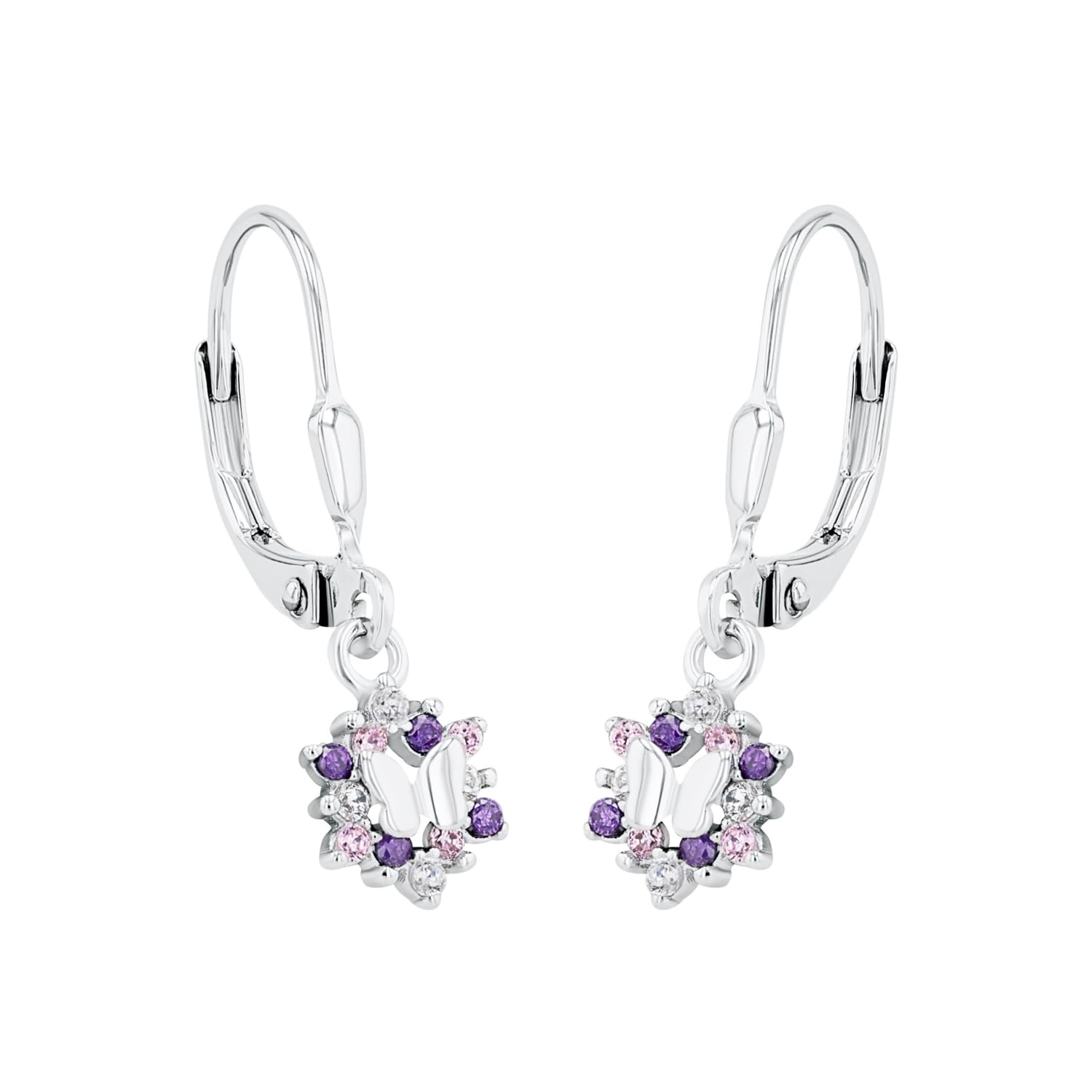 Prinzessin Lillifee Orecchini per bambine in argento sterling 925, con zirconi sintetici, a forma di farfalla, in confezione regalo