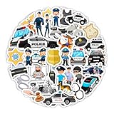BulbaCraft 100Pcs Police Stickers, Cops Sticker, Police Man Laptop Decals, Cops Party Decorations, Gifts for Women & Men