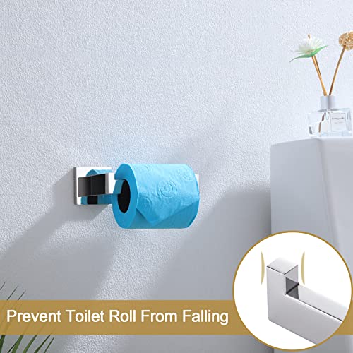 Image of KOKOSIRI Toilet Paper Holder Chrome Toilet Roll Holder for Bathroom Kitchen Washroom T-304 Polished Stainless Steel Wall Mounted, 2 Pack, B2003CH-P2