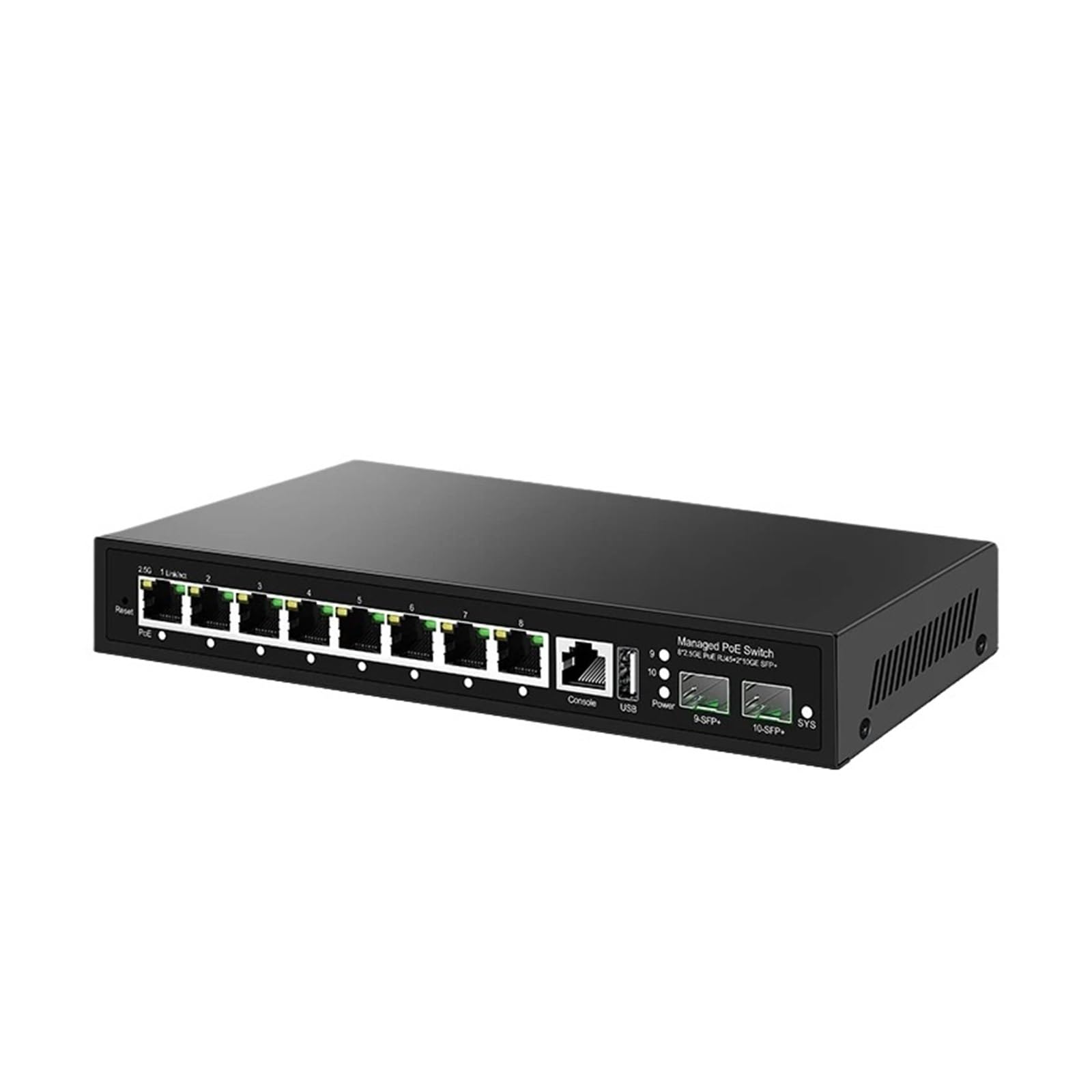 OSHZIKJII 2.5Gb L2 Managed P-O//E Switch 8 Port 2.5G Network Switch 2 Port 10G s-f.p+ Uplink Managed Internet Ethernet Splitter(E/.U Adapter)