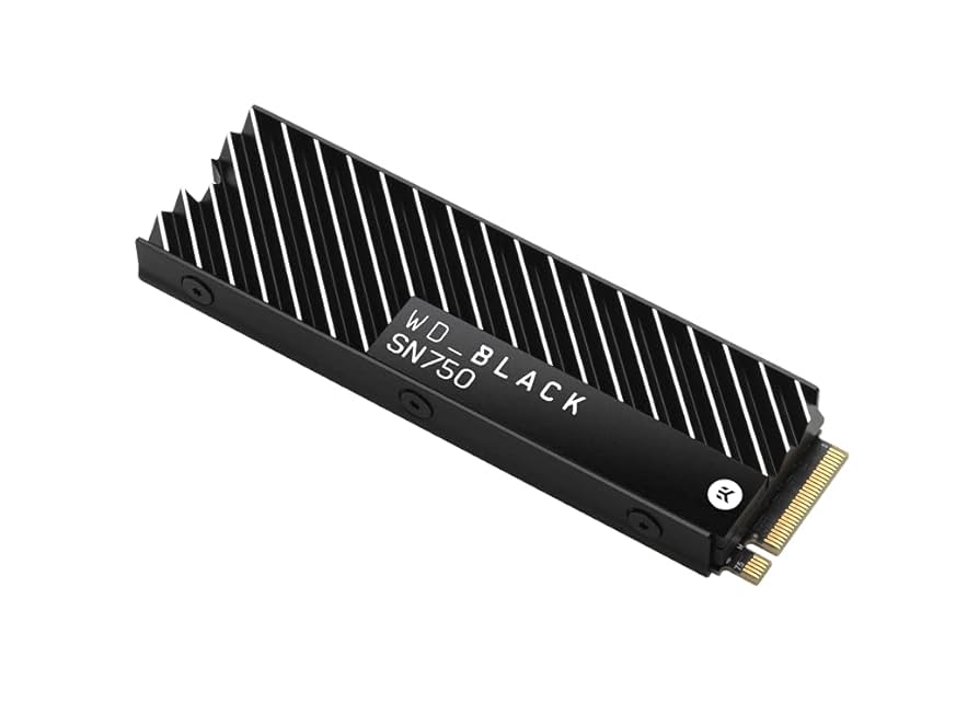 WD_BLACK SN750 1TB NVMe SSD ヒートシンク付き SSD Black SN750 NVME com Dissipador de Calor 1TB, WD