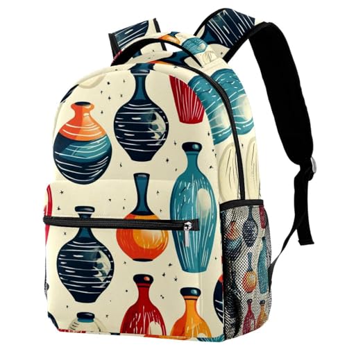 Sac à dos école primaire et collège avec grands imprimés bowling rétro pour ado