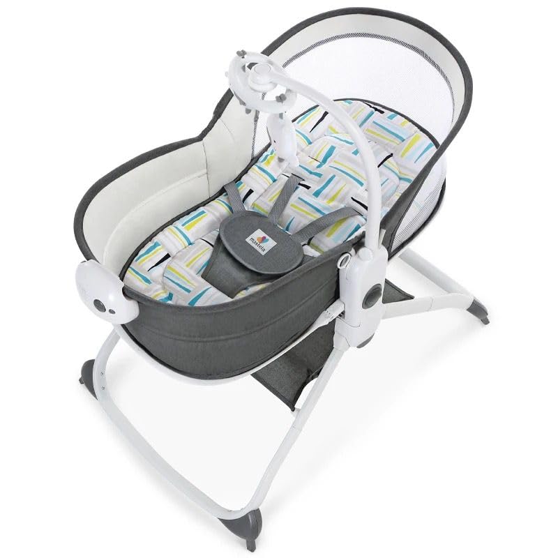 Neo Classic Multifunctional Electric Roking Chair Bassinet Bed 3 in 1 Portable Baby Crib Cradle Cot