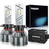 【新車検対応】BLUESEATEC H7 LEDヘッドライト バイク 爆光 20000LM 50W 超高輝度 車検対応 キャンセラー内蔵 12V/24v（ハイブリッド車・EV車対応) 定電流回路搭載 高速回転冷却ファン付き 静音 ラジオ干渉なし 0.1秒瞬間起動 ホワイト 2個入