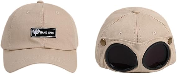 Amazon キャップ レディース メンズ メガネ付き 帽子 パイロット ぼうし ヒップホップハット Cap 春 夏 秋冬 マスク サングラス レトロア ビエイターハット クリーム キャップ 通販