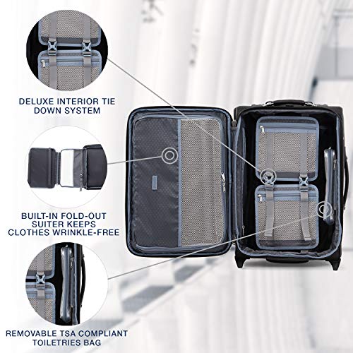 Travelpro Platinum Elite-Softside Expandable Upright Luggage, Shadow Black, Carry-On 22-Inch