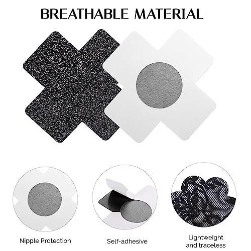 Glitters Pasties Nipple Covers Stickers for Women Rave Party Disposable Sticky Breast Petals2