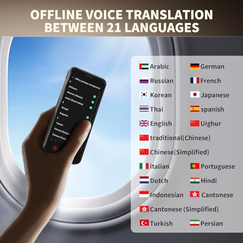 Language Translator Device No WiFi Needed, Instant Pocket AI Translator, traductor de Ingles español, Support 150 Languages Real-TimeVoice Translation, Traductor for Business Travel Study - Image 6