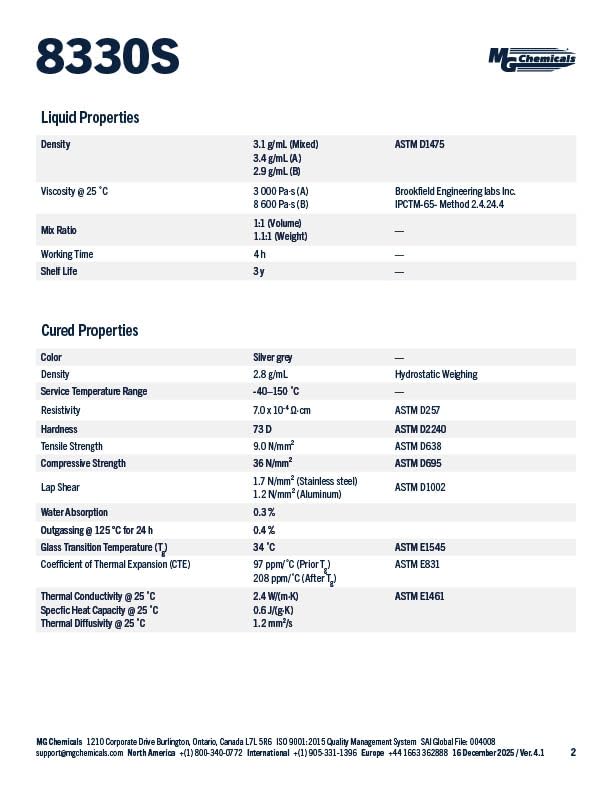 Image of MG Chemicals 8330S Silver Epoxy Adhesive, Extreme Conductivity, 4 hr. Working time, 21 g, 2 Dispeners (8330S-21G)