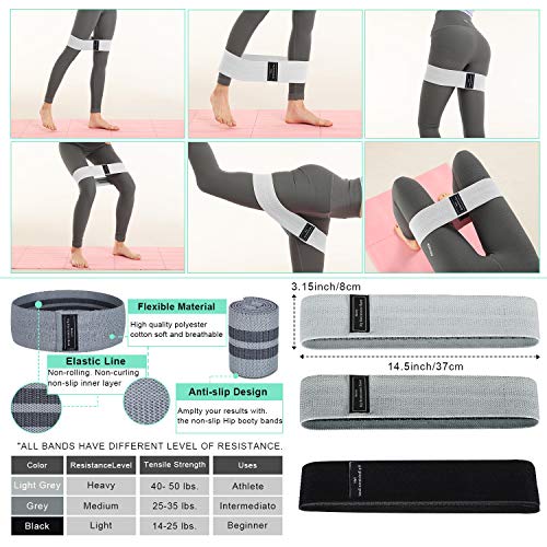 Foam Roller Set (15-in-1), Foam Exercise Roller with Roller Stick, Massage Ball for Muscle Massage and Therapy, include Resistance Exercise Bands, Stretch Strap and Exercise Accessories (Blue Grey)
