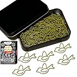Daxtril Cute Paper Clips, 60PCS Bird Shaped Paper Clips Animal Bookmarks Clips, Assorted Colors, Fun Office Gifts for Women Men Coworkers Teachers Students Girls Boys Graduation Gifts Father Day