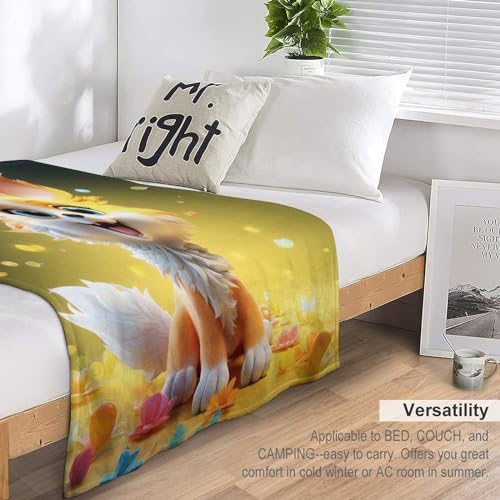 Couverture renard chaude et confortable lavable pour des nuits douces