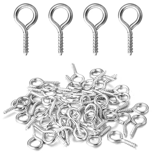 Linsoir Beads 200 Pcs Metal Screw Eye Pins Hooks 7X14Mm Heavy Duty Screw Eye Pins For Diy Jewelry Making Rhodium Plated Eye Bolt Arts &Amp; Crafts Project